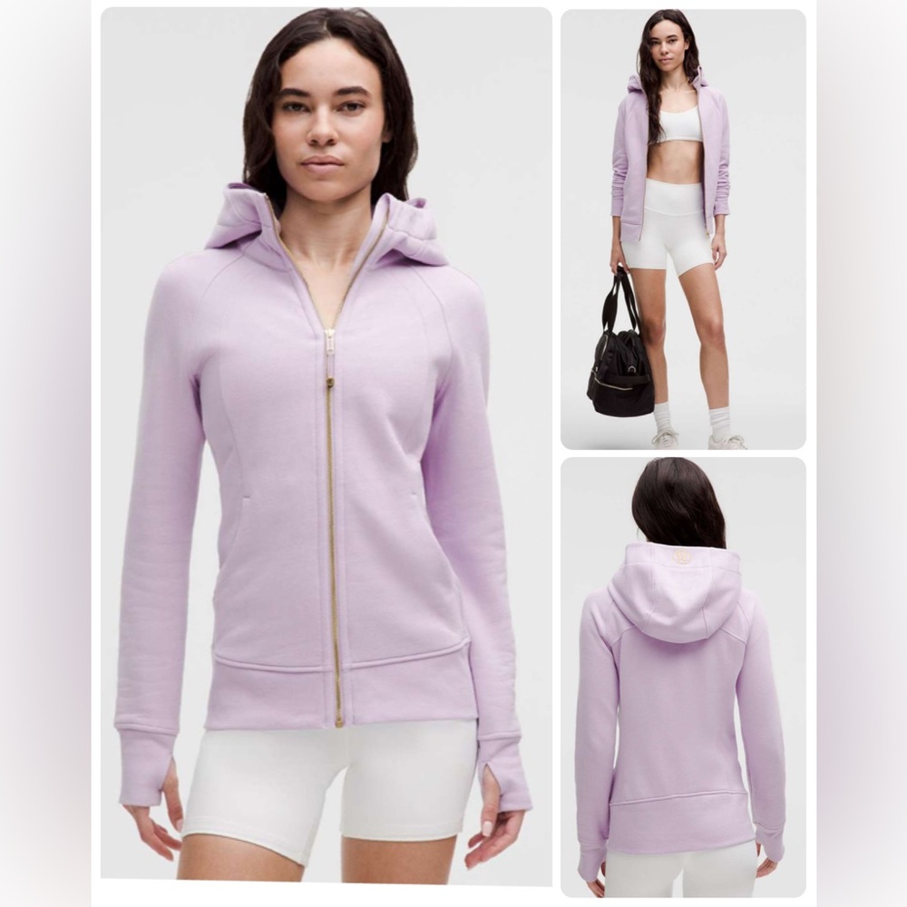 Lululemon Scuba Limited Edition, Full Zip Lilac/Gold Size 12 NWT